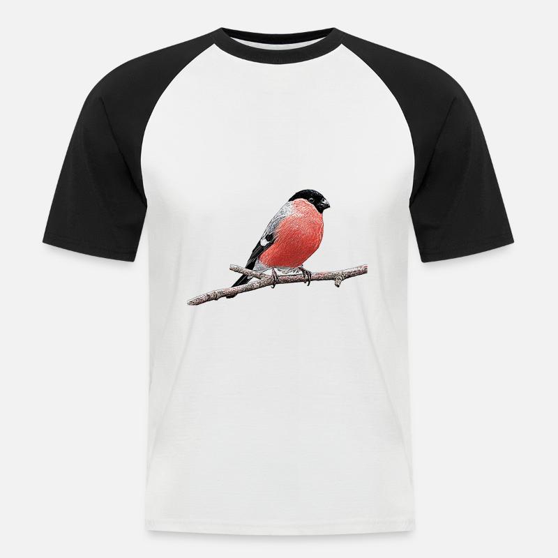 Dompaff oder Gimpel - Männer Baseball-T-Shirt - Weiß/Schwarz