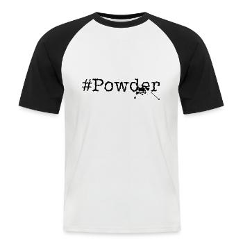 powder x - Men's Baseball T-Shirt - white/black - Front - Nik (191cm)