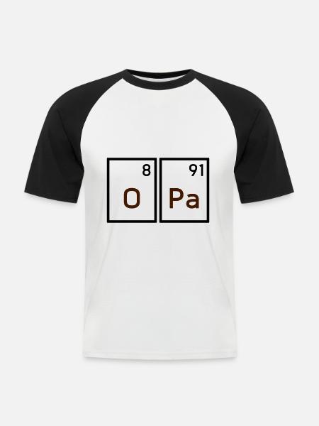 Opa (Sauerstoff, Palladium) - Männer Baseball-T-Shirt - Weiß/Schwarz