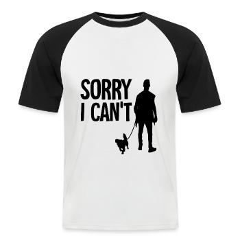 Hund gassi lustiger spruch - Männer Baseball-T-Shirt - Weiß/Schwarz - Vorne - Nik (191cm)