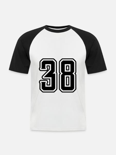 38 number symbol - Men's Baseball T-Shirt - white/black