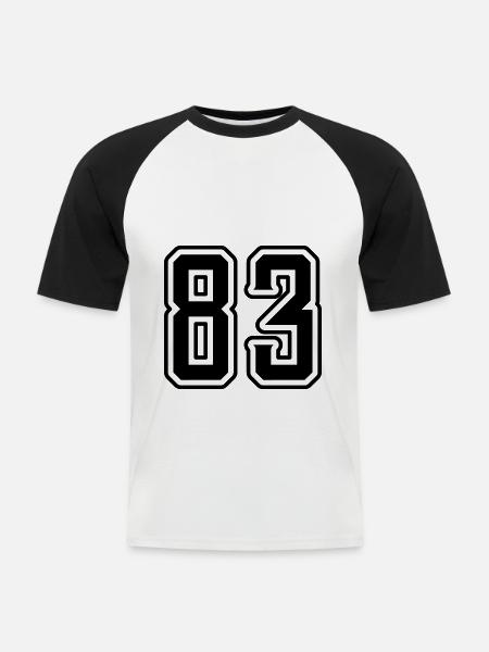 83 Number Symbol - Men's Baseball T-Shirt - white/black