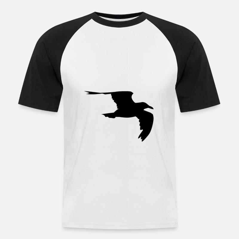 Möwe Gull - Männer Baseball-T-Shirt - Weiß/Schwarz