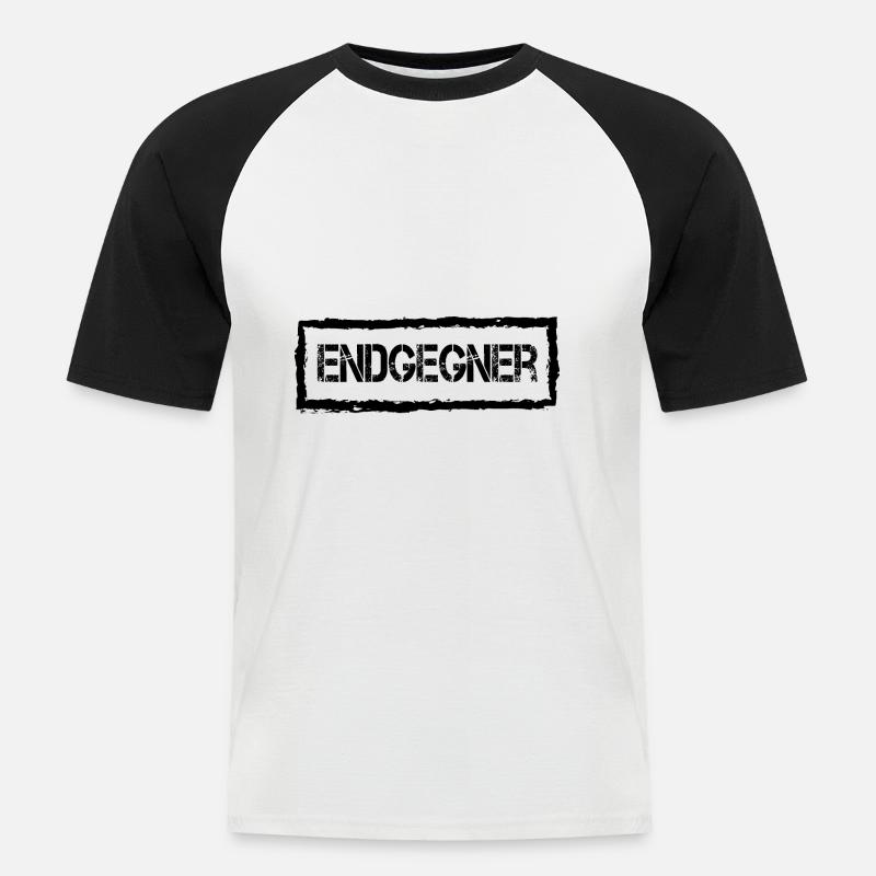 Der Endgegner, ein klasse Geschenk - Männer Baseball-T-Shirt - Weiß/Schwarz
