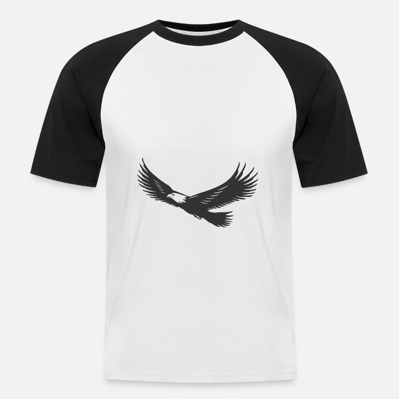 Adler Eagle - Männer Baseball-T-Shirt - Weiß/Schwarz