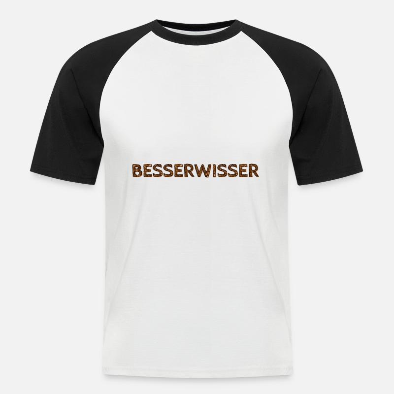 know-it-all smartass IQ - Men's Baseball T-Shirt - white/black