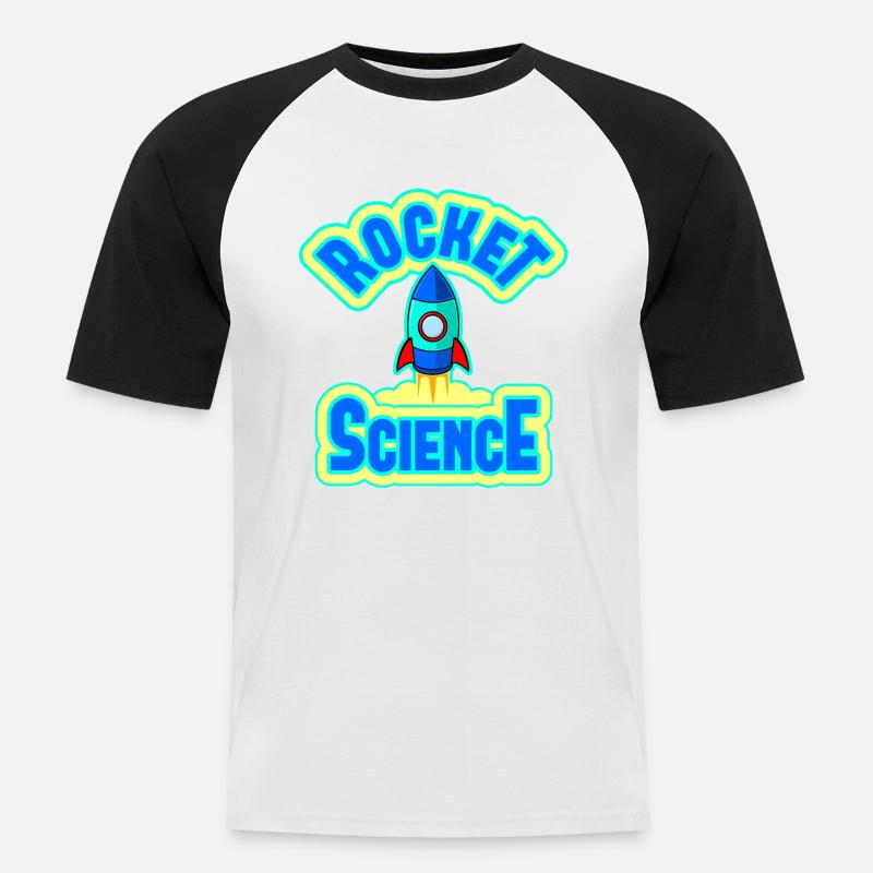 Raketenwissenschaft Rocket Science Kinder - Männer Baseball-T-Shirt - Weiß/Schwarz