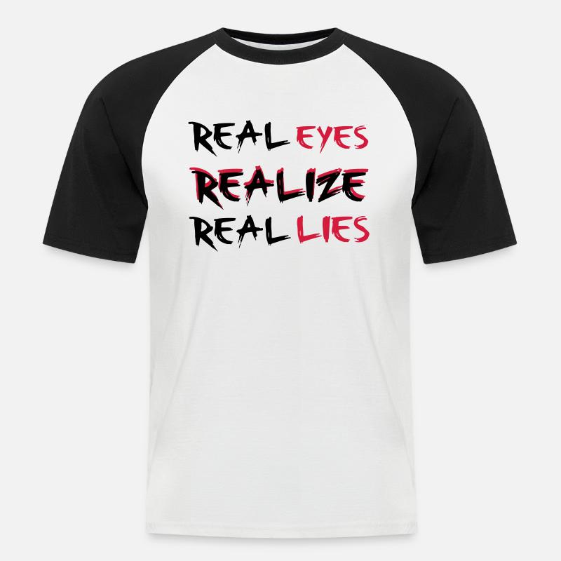 Realize - Männer Baseball-T-Shirt - Weiß/Schwarz