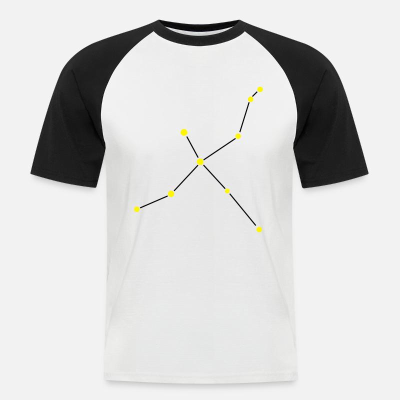 Sternbild Schwan - Männer Baseball-T-Shirt - Weiß/Schwarz