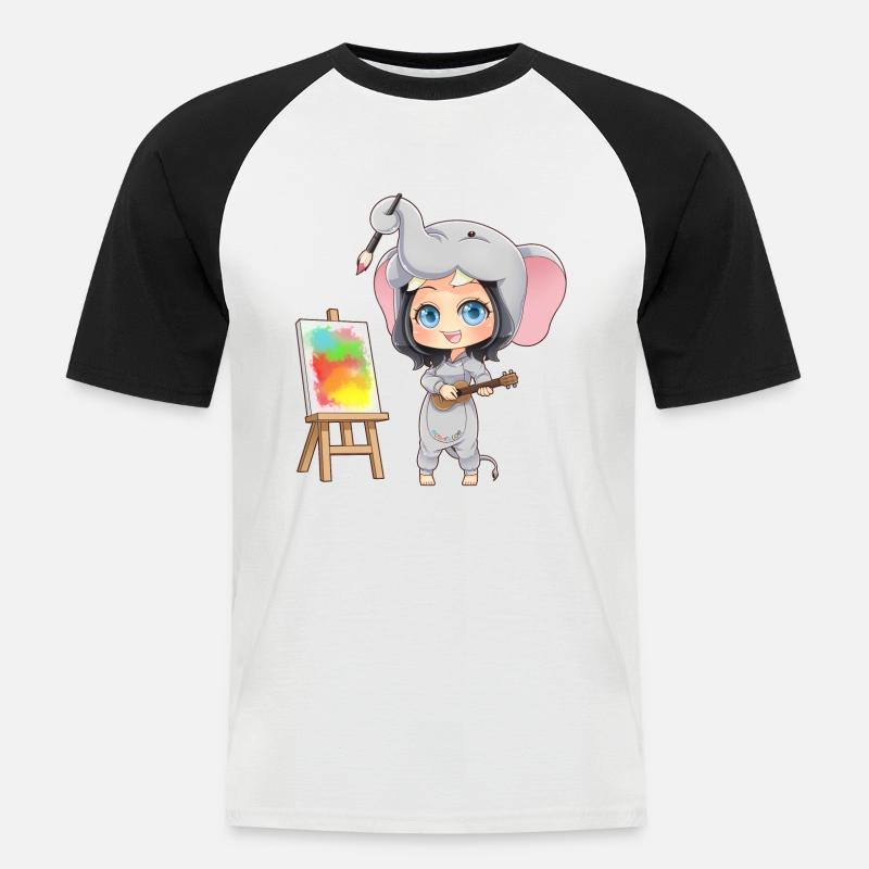 MOSBIES Elefant Lehrer Kindergarten Geschenk - Männer Baseball-T-Shirt - Weiß/Schwarz