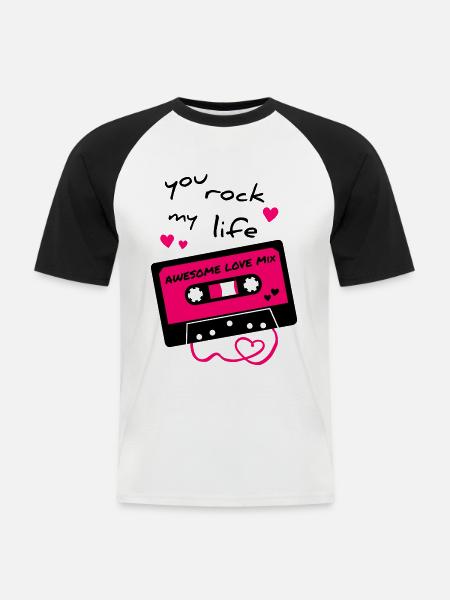 Love Mix Tape - Men's Baseball T-Shirt - white/black
