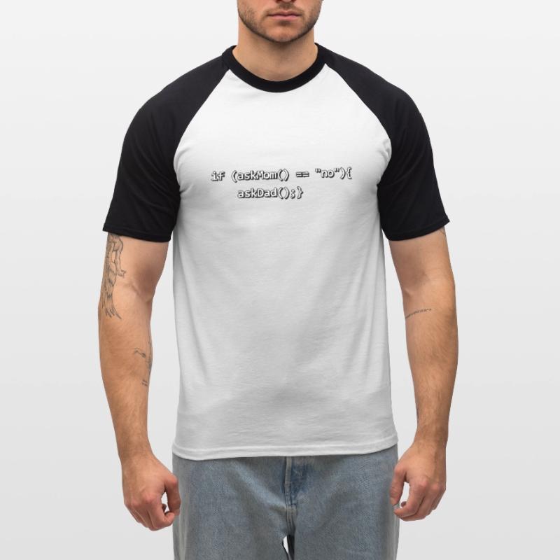 Wenn IF Mutter Vater Quellcode Programmierer Nerd Männer Baseball-T-Shirt