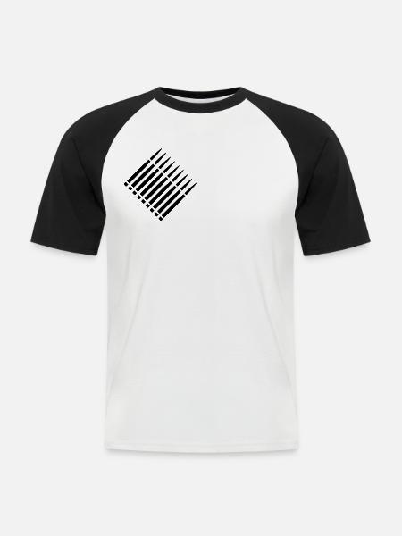 PATRONEN - Männer Baseball-T-Shirt - Weiß/Schwarz
