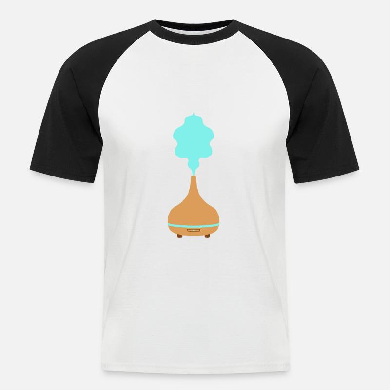 Aroma Diffuser / Duftlampe / Raumbefeuchter - Männer Baseball-T-Shirt - Weiß/Schwarz
