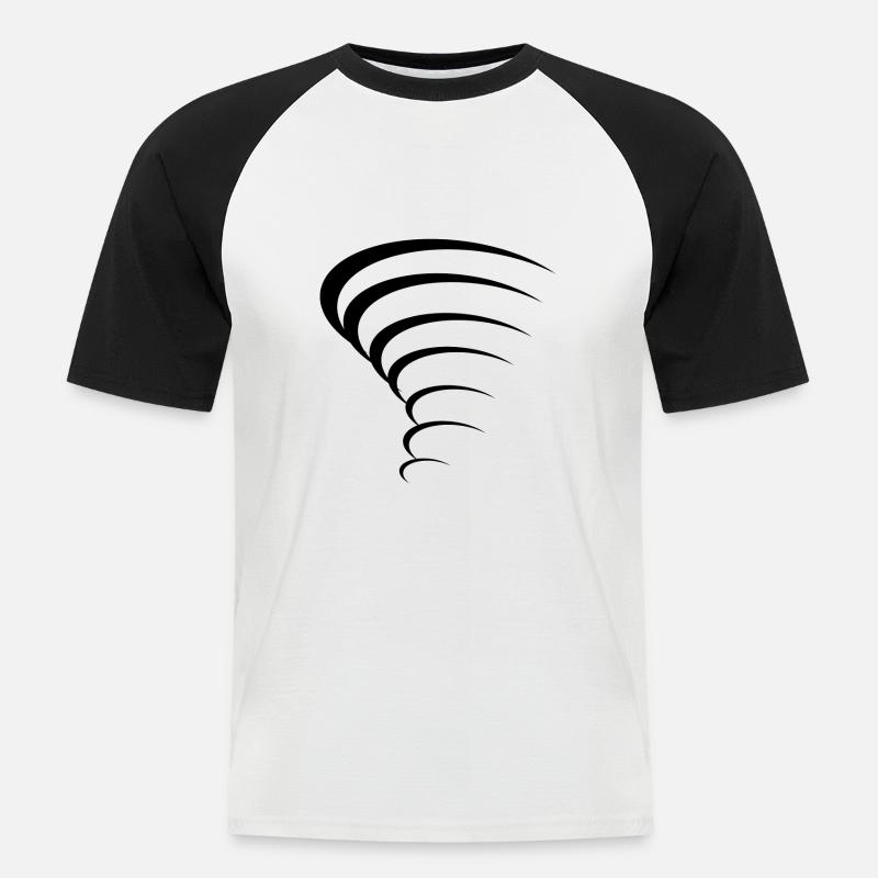Tornado Design - Männer Baseball-T-Shirt - Weiß/Schwarz