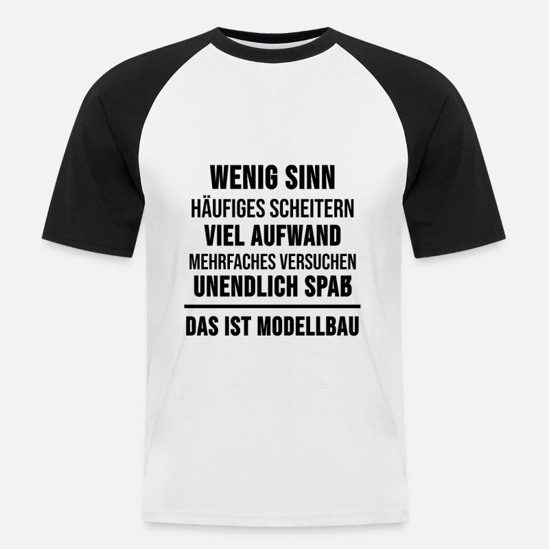 Modellbau Modellbauer Lustiges Geschenk - Männer Baseball-T-Shirt - Weiß/Schwarz