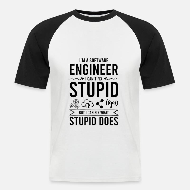 software ingenieur spruch - Männer Baseball-T-Shirt - Weiß/Schwarz