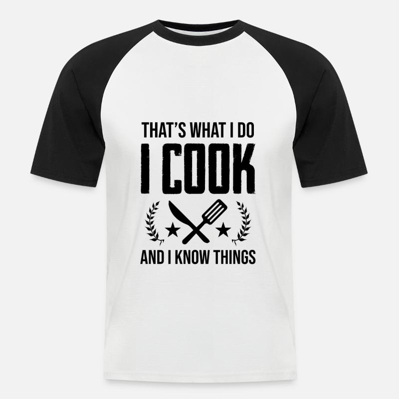 kochen koch - Männer Baseball-T-Shirt - Weiß/Schwarz