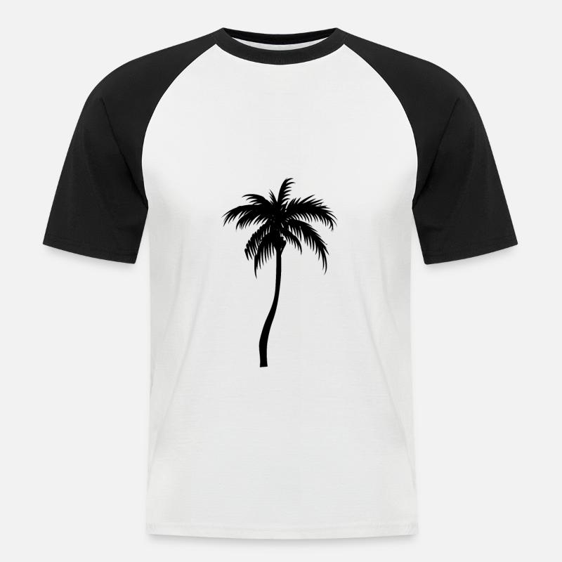 Palm tree palm - Men's Baseball T-Shirt - white/black