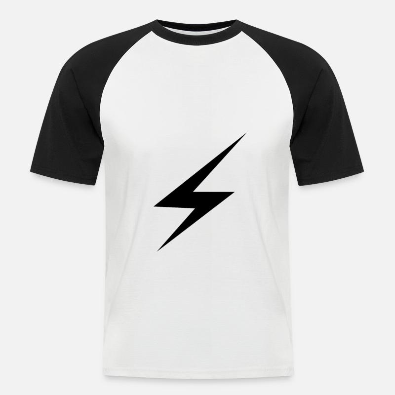 Blitz Lightning - Männer Baseball-T-Shirt - Weiß/Schwarz