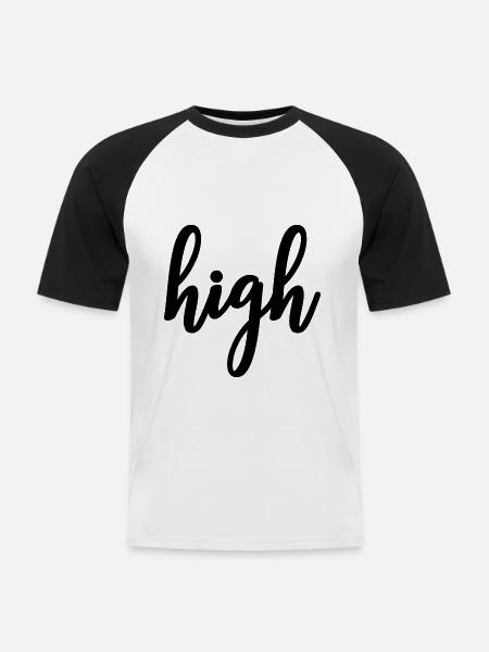High - Men's Baseball T-Shirt - white/black