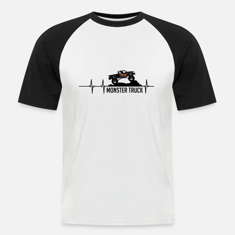 monster truck - Men's Baseball T-Shirt - white/black