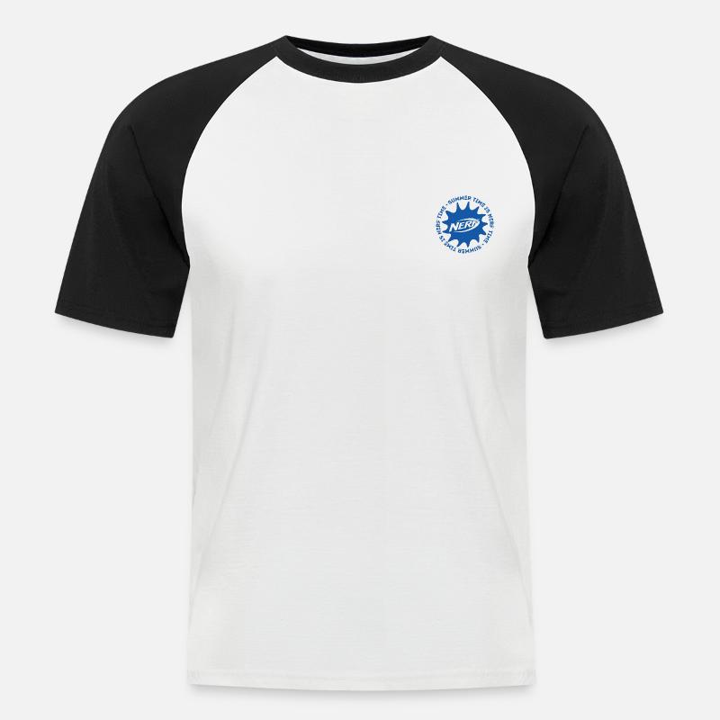 Nerf Summer Time è Nerf Time Blue Theme - Maglia da baseball a manica corta da uomo - bianco/nero