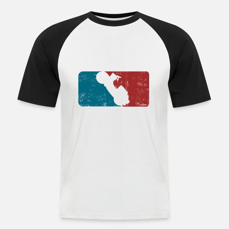 Simson Schwalbe Baseballdesign Logo - Männer Baseball-T-Shirt - Weiß/Schwarz