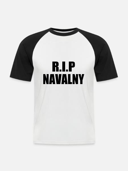 rip alexej nawalny - Männer Baseball-T-Shirt - Weiß/Schwarz