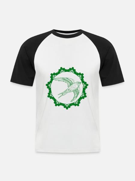 Vogel - Naturschutz Tierfreund - Männer Baseball-T-Shirt - Weiß/Schwarz