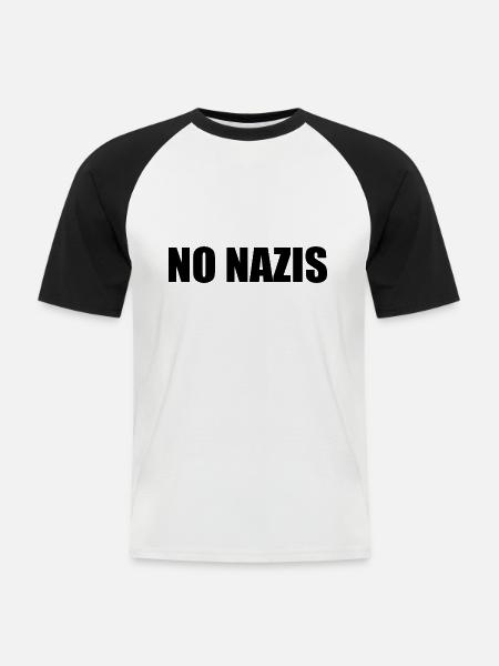 No nazis - Men's Baseball T-Shirt - white/black