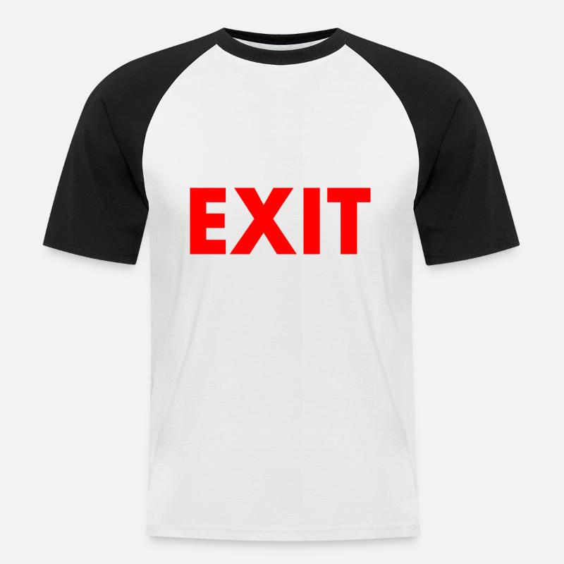 Exit - Männer Baseball-T-Shirt - Weiß/Schwarz