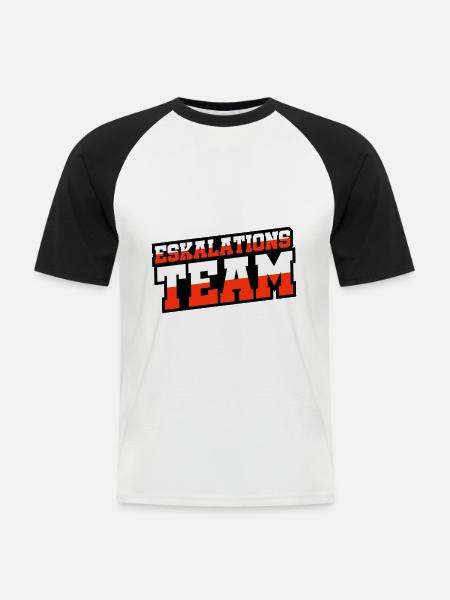 Eskalations Team - Männer Baseball-T-Shirt - Weiß/Schwarz