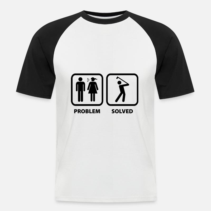 Problem Solved Golf - Men's Baseball T-Shirt - white/black