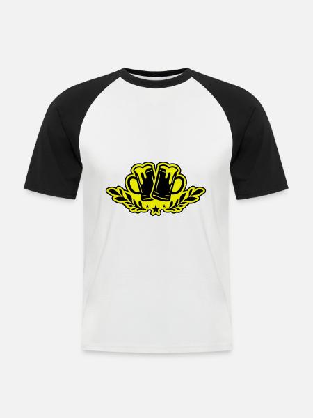 Bierglas Bierkrug Bier - Männer Baseball-T-Shirt - Weiß/Schwarz
