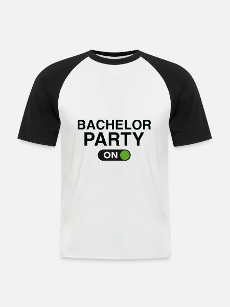 Junggesellenabschied am - Männer Baseball-T-Shirt - Weiß/Schwarz