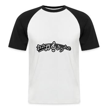 Musical Notes Symbol Clef - Men's Baseball T-Shirt - white/black - Front - Nik (191cm)