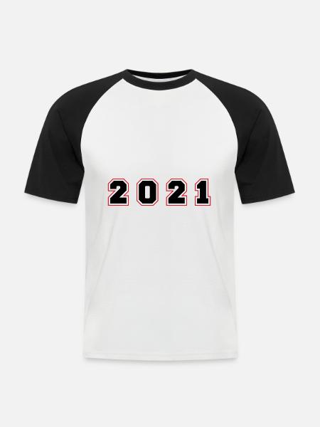2021 Year Number - Men's Baseball T-Shirt - white/black