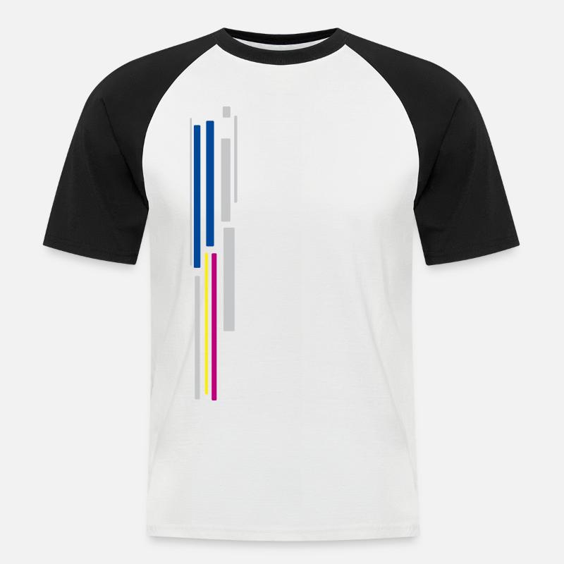 Style stripes - vertical lines - Men's Baseball T-Shirt - white/black