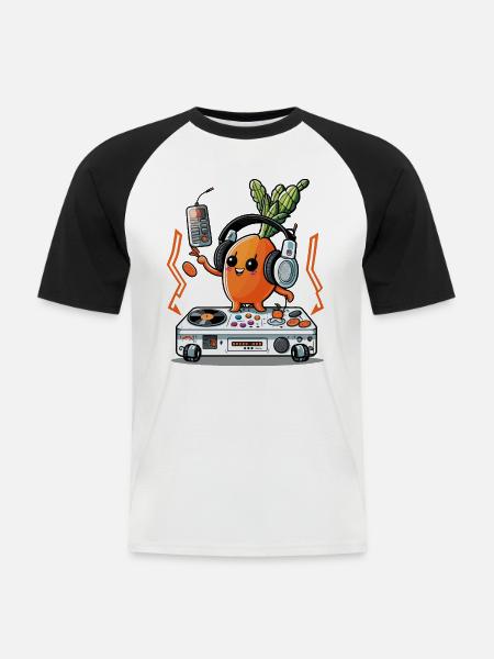 Die Karotten-Party - Männer Baseball-T-Shirt - Weiß/Schwarz