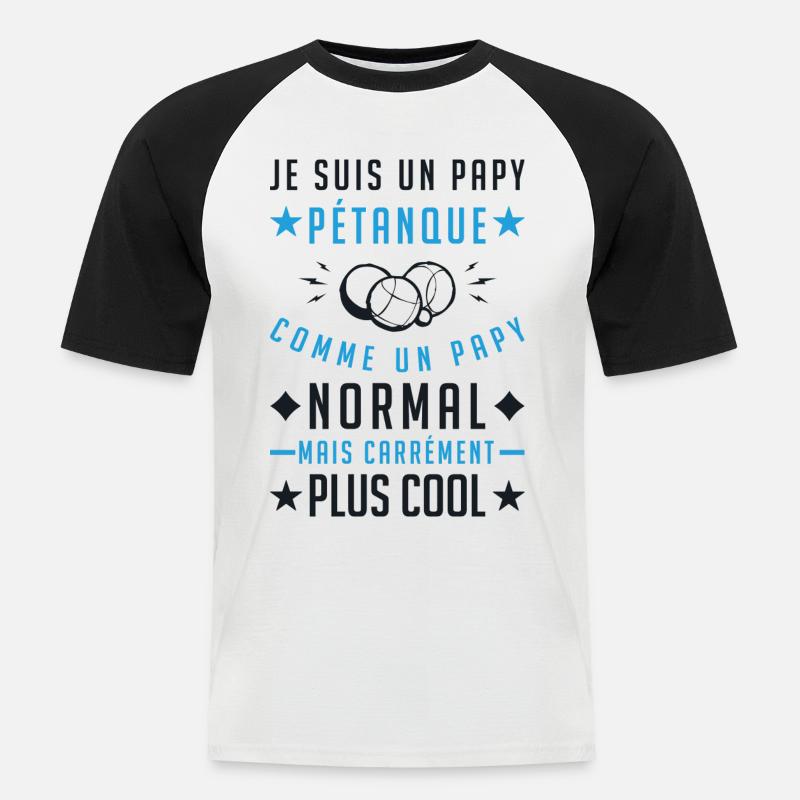 Ich bin ein Opa Petanque - Männer Baseball-T-Shirt - Weiß/Schwarz