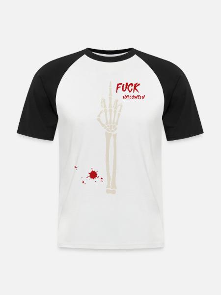 Halloween - Männer Baseball-T-Shirt - Weiß/Schwarz