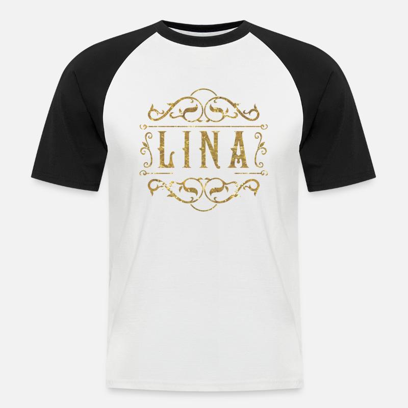 Lina oro - Maglia da baseball a manica corta da uomo - bianco/nero