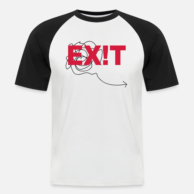 EXIT - Männer Baseball-T-Shirt - Weiß/Schwarz
