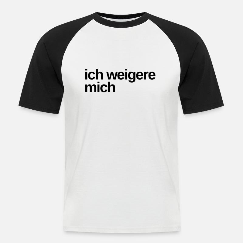 das möchte ich nicht - Männer Baseball-T-Shirt - Weiß/Schwarz