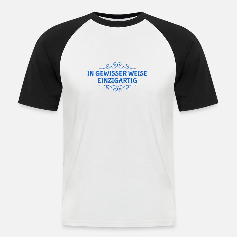 ich bin ein Unikat - Männer Baseball-T-Shirt - Weiß/Schwarz