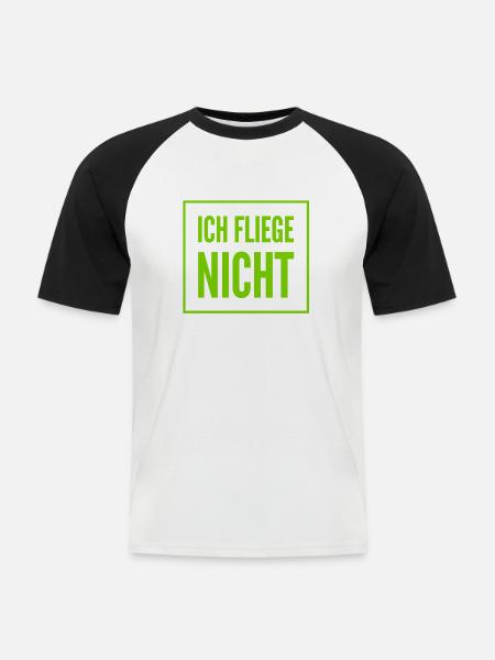 ich habe Flugangst - Männer Baseball-T-Shirt - Weiß/Schwarz