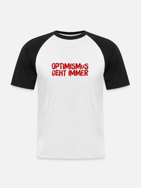ich liebe Optimismus - Männer Baseball-T-Shirt - Weiß/Schwarz