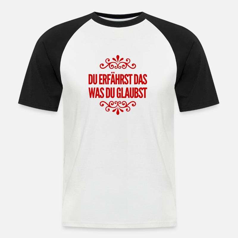 kontrolliere deinen Glauben - Männer Baseball-T-Shirt - Weiß/Schwarz