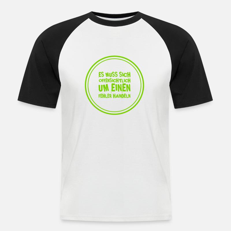 offenkundiger Fehler - Männer Baseball-T-Shirt - Weiß/Schwarz